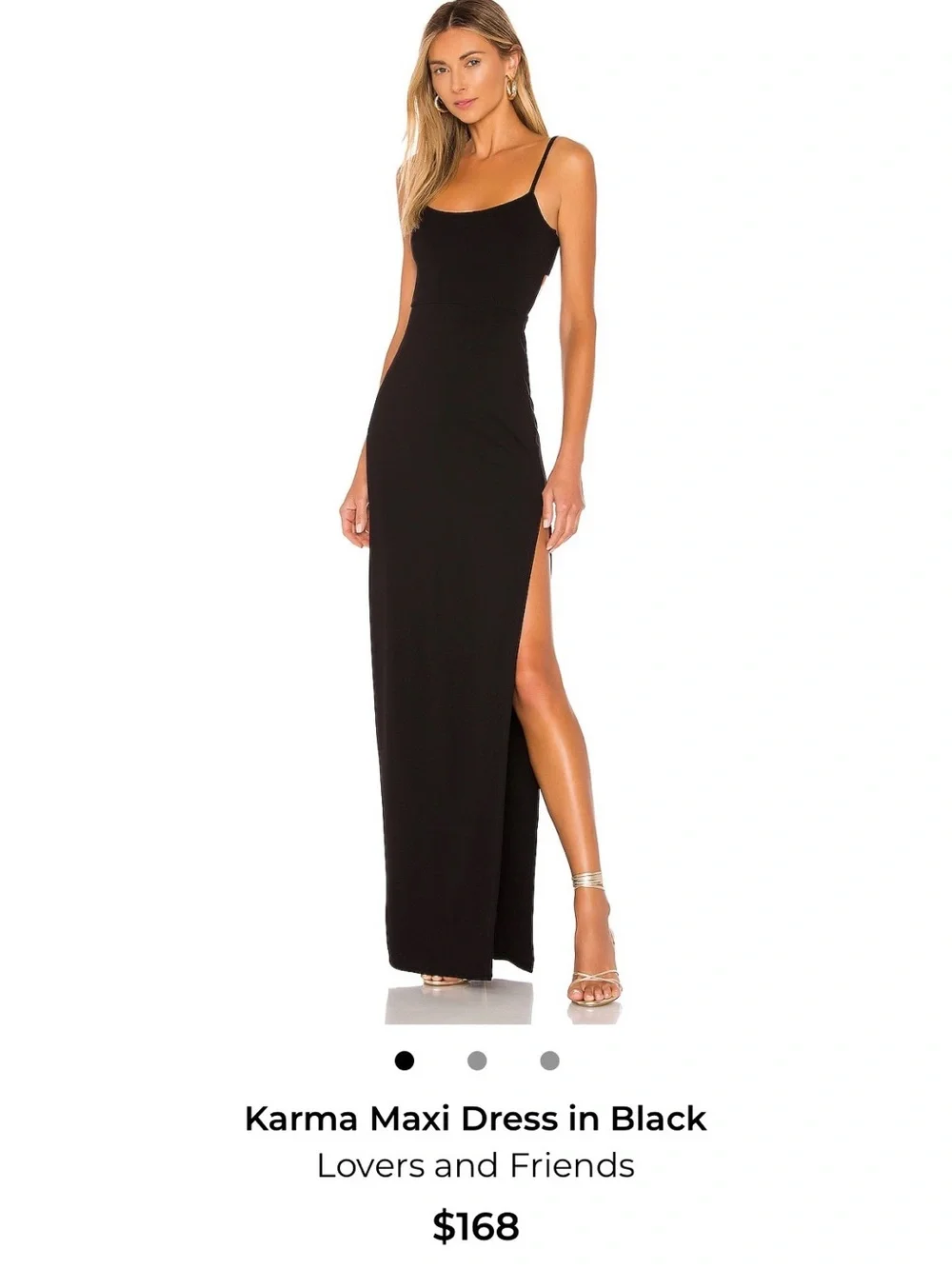 Revolve Lovers + Friends Karma Black Maxi Dress - size S
